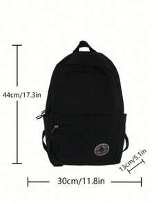 Black Nylon Casual Backpack For Women Multi-Pocket Lightweight Daypack - A - View 2