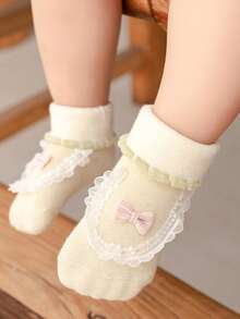 2 Pairs Baby Socks, Soft & Skin-Friendly Newborn Infant Socks, Girls Mid-Calf Baby Socks - Multicolor - View 7