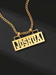 1pc Customized Name Plate Necklace, 18K Gold Stainless Steel, 3 Styles Available, Suitable For Daily Wear, Gift For Valentine's Day, Father's Day, Partner, Boyfriend, Unisex Hip-Hop Street Style - Multicolor - View 16