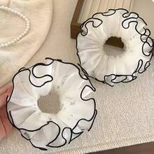 1个水钻网纱双层发圈，优雅发髻固定发饰 - 白雪紗水鑽 - 查看 4