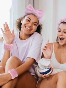 11件套面膜美容工具套装，包括蝴蝶结发带、腕带、面膜碗（女士适用） - 彩色 - 查看 2