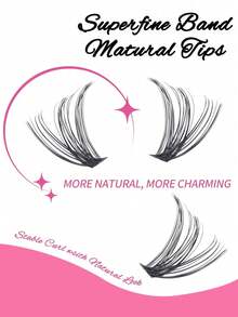 200/400 片装簇状假睫毛，8mm-16mm D 卷度，单根睫毛嫁接化妆工具，在家 DIY 自然或浓密妆效假睫毛 - D - 查看 3