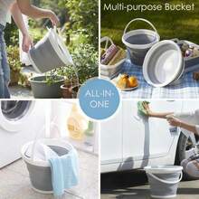 1pc Foldable Water Bucket, Portable Outdoor Travel Home Use Small Water Bucket, Fishing Bucket, Plastic Foot Washing Bucket, Soaking Bucket, Car Washing Bucket, Dorm Carry Bucket, Round Shape Water Bucket, Practical & Stylish, Space-Saving, Multi-Functional Folding Bucket - Multicolor - View 5
