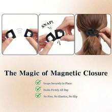 Magnetic Tropical Sunset Hair Clips Set, Flat Magnetic Hair Clips Women, Non-Slip, Home Decor Suitable Daily Styling, No Crease, Yet Thick, Intuitive, No Trace Or, Suitable Home And Travel, Easily Create Women's Hairstyles - 豹紋棕色 - 查看 7