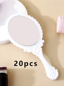 Set de oglinzi de machiaj portabile vintage 1/4/10/20 buc, cu design mic de trandafir în relief auriu/argintiu/auriu-roz, oglindă cosmetică portabilă, ideală pentru petreceri tematice de prințesă și călătorii - Multicolor - Vizualizare 15