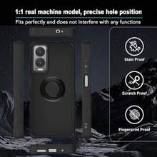 Cricket Debut S3 Case Compatible For ATT ATT Vista 2 Phone Case U572AC U572AA Cover With Tempered Glass Screen Protector 2MM Thickening Super Protection Ring Support Black - 黑色 - 查看 2