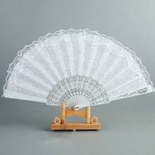 1pc Double-Layered Orchid Lace Fan - Dance Folding Fan - Suitable As A Gift For Friends - Multicolor - View 8