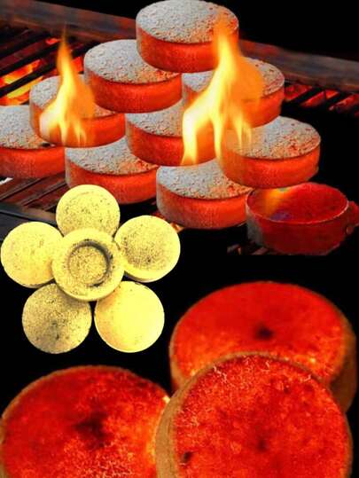 50pcs Premium Gold Charcoal Tablets, Suitable For Incense, Arabic Spices, Smokeless Charcoal, Applicable For Home Burning, Barbecue, Indoor Fireplace, Outdoor Camping And Tea Brewing