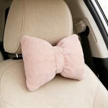 1pc Car Headrest Neck Pillow Plush Bow Headrest Car Pillow Car Seat Cushion - Plush - View 9