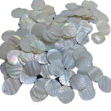 20个23毫米天然贝壳吊坠，扇形珠宝制作材料，贝壳工艺配件 - 彩色 - 查看 4