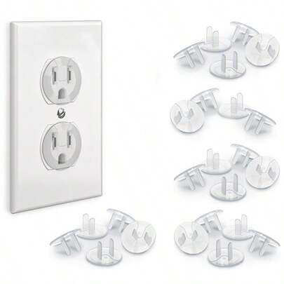 10pcs Child Safety Electrical Plug Protector Baby Proofing Safety Plug Protector Hidden Plug Protector For Kid Clear Safety Plug Outlet Protection Kid Safety Supplies