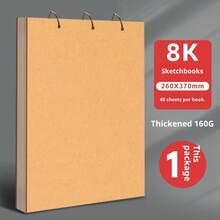 Cuaderno de bocetos de hojas sueltas A4, bloc de bocetos 16K/32K, bloc de marcadores 8K para estudiantes, adecuado para dibujar, acuarela, gouache - Multicolor - Ver 9
