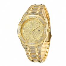 GUANQIN 1 chiếc đồng hồ nam cao cấp thiết kế phát sáng, mặt số đính đá Moissanite lấp lánh, thích hợp cho Lễ Phục Sinh, Halloween, Giáng Sinh, Ngày của Cha, Sinh nhật, Mùa tựu trường, Sinh viên, Lễ hội, Ngày Valentine, Hẹn hò, Kinh doanh, Hàng ngày, Quà tặng, Lễ hội âm nhạc, Mùa cưới - Vàng - Xem 5