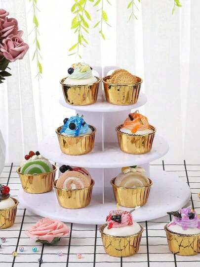 100 chiếc giấy lót bánh cupcake mạ vàng, cốc giấy chống dầu, thích hợp cho các buổi họp mặt gia đình, tiệc bạn bè, lễ tình nhân, đám cưới, sinh nhật, quà tặng tựu trường và nhiều dịp khác.