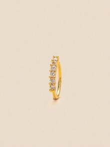 3pcs/1pc Stainless Steel Cubic Zirconia Inlaid Luxury Women Fashion Accessories, Silver Or Rose Gold Color, Party Jewelry, Perfect Gift For Valentine's Day, Women's Day, Birthday, Anniversary - Nose Ring - View 11