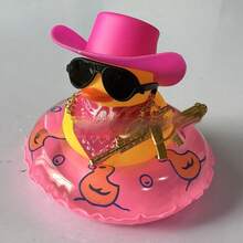 畅销款洗澡橡皮鸭，带迷你游泳圈，挤压发声柔软橡胶喷水玩具，生日/节日/情人节礼物（需自行组装） - 彩色 - 查看 4