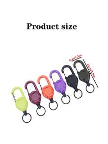 Outdoor Camping Tactical Quick Release Retractable Steel Wire Keychain, Multi-Function Carabiner Lanyard, Anti-Lost Elastic Rope - Multicolor - View 3