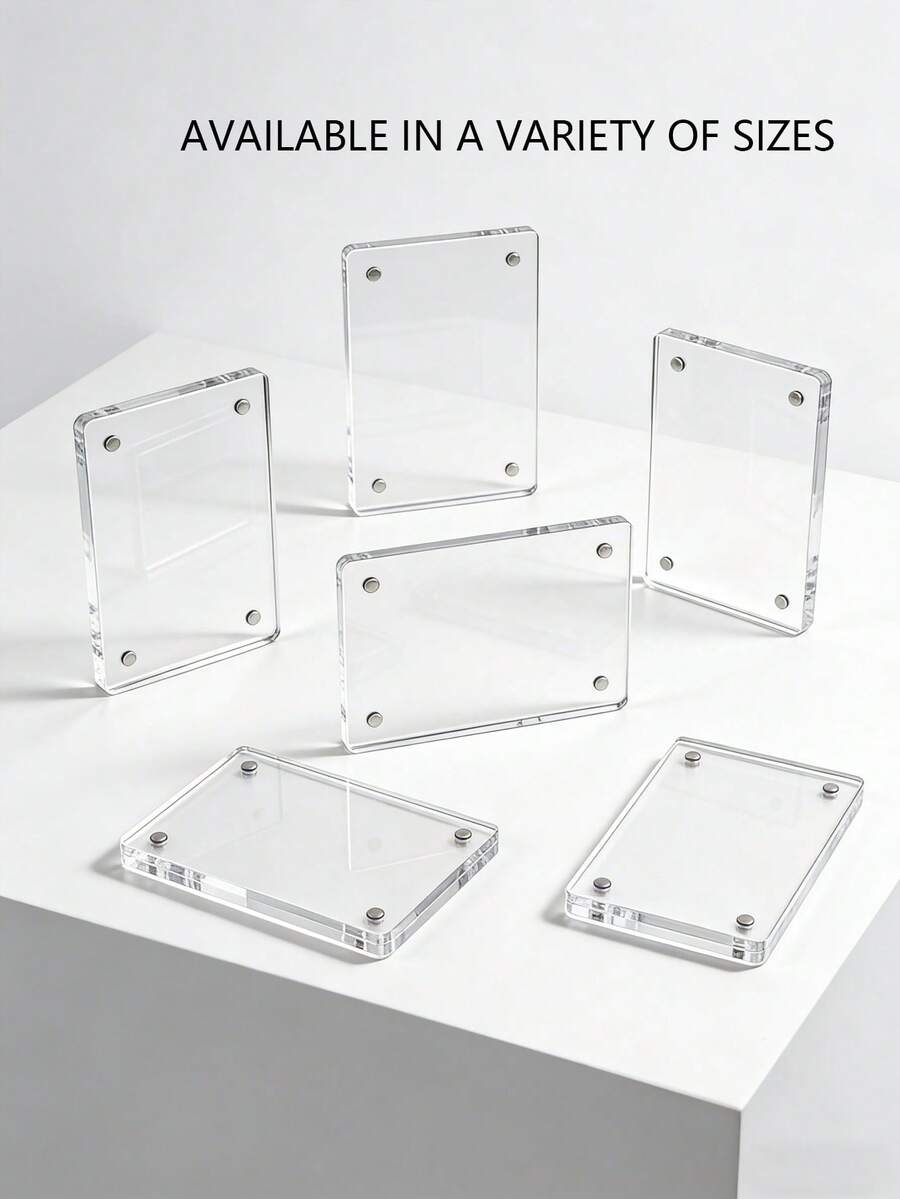 Bộ 3/6 kẹp ảnh acrylic trong suốt, khung ảnh nam châm dán tủ lạnh, thiết kế bo tròn nhiều kích cỡ để trưng bày ảnh tức thì, nam châm tủ lạnh tự làm, giá đỡ ảnh gia đình, album ảnh thú cưng, khung ảnh nam châm treo tường, nam châm tủ lạnh acrylic, ống đựng ảnh nam châm, trưng bày nhà bếp, trang trí tủ lạnh, thiết kế tối giản, trưng bày hiện đại, nam châm chất lượng cao, cấu trúc chắc chắn, quà tặng cho người mua sắm, trang trí nhà cửa. - Thiết kế góc bo tròn - Xem 1