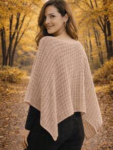 Women's Batwing Sleeve Cape Blouse, Lace Knit, Autumn - Cát - Xem 3
