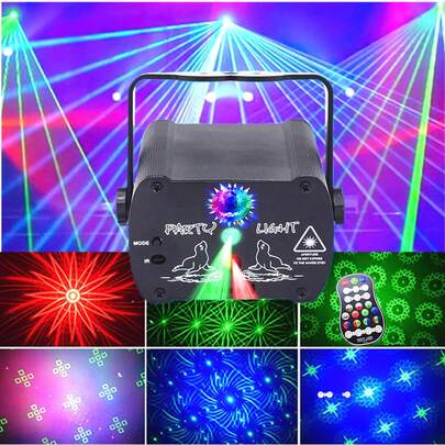 派对灯 DJ 迪斯科灯 多模式声控震动灯 频闪舞台灯投影仪，适用于家庭室内外派对、生日装饰、俱乐部舞蹈、卡拉OK、万圣节、圣诞节演出