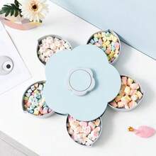 Plato giratorio de frutas, bandeja de mesa de café de alta gama para frutas secas, caja de dulces, plato de colocación de aperitivos para el hogar, caja de almacenamiento de escritorio con compartimentos - Multicolor - Ver 6