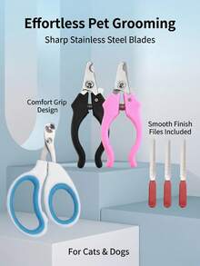 Bộ 1/2/3 kìm cắt móng cho thú cưng kèm dũa móng, thích hợp để cắt móng cho chó và mèo. - Xem 11