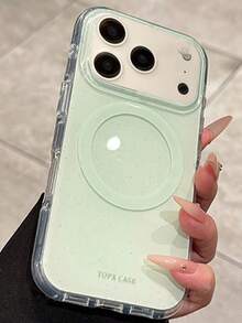 时尚可爱泼墨磁吸无线充电手机壳，兼容 17 Pro Max、17 Pro、17、16 Pro Max、16 Pro、16、16、15 Pro Max、15 Pro Max、15 Pro、15 Pro Max、14 Pro Max、13、12 Pro Max、11，奢华亮面果冻色防震后盖 - 淺綠色 - 查看 2