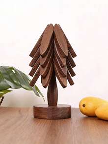 1 Juego de Soporte de Árbol de Navidad de Madera - Posavasos Resistentes al Calor, Adecuado para Platos Calientes, Teteras y Cocina al Aire Libre, Almohadilla de Aislamiento de Escritorio, Protegiendo el Escritorio de Daños - A - Ver 9