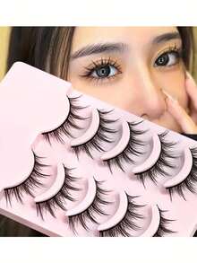 5 Pairs Of Reusable False Eyelashes: Thick, Natural, Slender And Blooming, Easy To Wear, Significantly Enlarging The Eyes - View 7