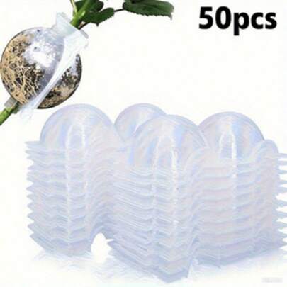 50 piezas Cajas reutilizables para el crecimiento de raíces de plantas - Bolas de propagación de alta presión para propagación rápida de plantas y enraizamiento aéreo, equipo de raíces y inoculación de plantas sin daños, diseño transparente para un fácil monitoreo, accesorios para propagación de plantas, bolas para enraizamiento aéreo, estructura de plástico resistente