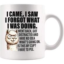 11oz "I Came, I Saw, I Forgot What I Was Doing" Ceramic Mug, Gift For Elderly, Mom, Dad, Grandparents, 70th, 80th, 90th Birthday, White - Black - View 9