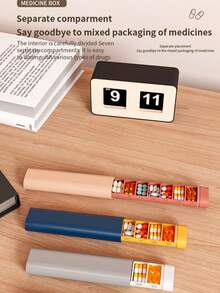 1PC Upgraded 7-Day Pill Organizer, Daily Pill Box, Travel Essential Pill Box, Can Hold Vitamins, Medicines, Pills And Supplements, Wishing You To Always Maintain Good Health. - Multicolor - View 10