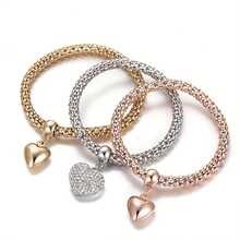 Set de 3 pulseras de mujer de aleación multicolor - Pulsera Corazón Liso - Ver 4
