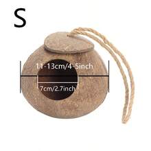 1pc Natural Coconut Shell Bird House, Breathable And Dry Pet Nest Made Of Material - View 15