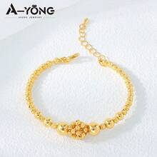 杜拜時尚 21K 鍍金阿拉伯新娘婚禮手鍊 中東尼日利亞女性復古派對金飾 - Beads Bracelet - 查看 13