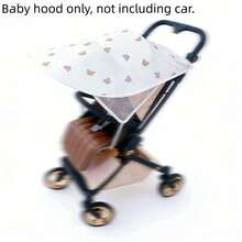 1pc Baby Stroller Sun Shade, Stroller Canopy, UV Protection, Fits Most Strollers - Bear-shaped Sunshade - View 8