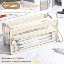 Transparent Pencil Case, Minimalist 3-Layer Stationery Pouch, Suitable For School Supplies, Ins Style - Single Piece - View 18