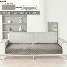 1pc Solid Color Plaid Waterproof Anti-Slip Thin Sofa Cover, Suitable For Small/Medium/Large Pets, Applicable For Bedroom/Living Room Pet Sofa Protector (Sold By Piece, Not Full Set) - White - View 15