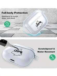 Travel 1pc Map Pattern Transparent Earphone Case, Fashionable And Versatile, Compatible With Airpods 2/3/4/Pro/Pro2/Pro3, Suitable As Birthday Or Holiday Gift For Family And Friends - Clear - View 4