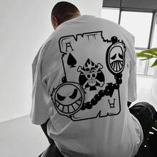 Top de  Caliente 2026: Camiseta de Algodón Grueso con Estampado de  Ace Poker, Camiseta de Manga Corta de Dibujos Animados para Hombres y Mujeres - SMSCAVGYEF059 - Blanco - Ver 2