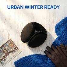 1pc Winter Warm Foldable Ear Muffs, Unisex Plush Earmuffs For Cold Weather - Multicolor - View 1