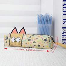 Cute Cat Shaped Pencil Case, Stationery Pouch, Desktop Storage Organizer - Single Piece - View 7