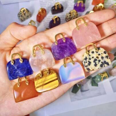 1 Stück hochwertige Damentasche mit natürlich geschnitztem Kristall, Edelstein-Schmuck, Glitzer, Heilkristall, Geburtstagsgeschenk, Frauengeschenk, Party-Dekoration, Szenen-Dekoration, Büro-Dekoration, Kristall-Ornamente.