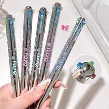 四合一按动式圆珠笔套装，0.5mm笔芯，彩色笔，适合写日记、学习，是送给朋友、老师、学生的完美礼物，也是返校用品的理想之选。 - 原子筆 - 查看 4