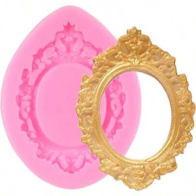 Photo Frame Fondant Molds Vintage Frame Molds Silicone Molds Picture Frames Silicone Mold Cake Decoration Cupcake Topper Candy Chocolate Sugar Polymer Clay Gum Paste