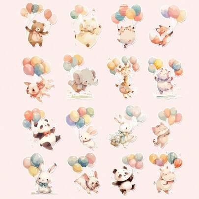 1 zestaw, naklejki na imprezę z motywem małych zwierząt, naklejki do scrapbookingu i planowania DIY