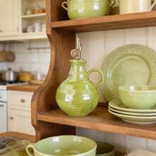 釉下彩陶瓷草莓油壶 & 珍珠梨形油壶，带可拆卸壶嘴，防漏酱料/醋瓶，适用于厨房、餐厅、酒店调味罐 - 彩色 - 查看 8