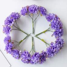 1/5/500 piezas Ramo de flores de seda artificial - Ramo floral pequeño, flores artificiales, adecuado para el hogar, restaurante, sala de estar, decoración de jardín al aire libre, se puede usar para bodas, decoración del hogar y fiestas, flores artificiales, ramo de novia, suministros para bodas, decoración de bodas, florales decorativos, decoración de primavera - Morado - Ver 4