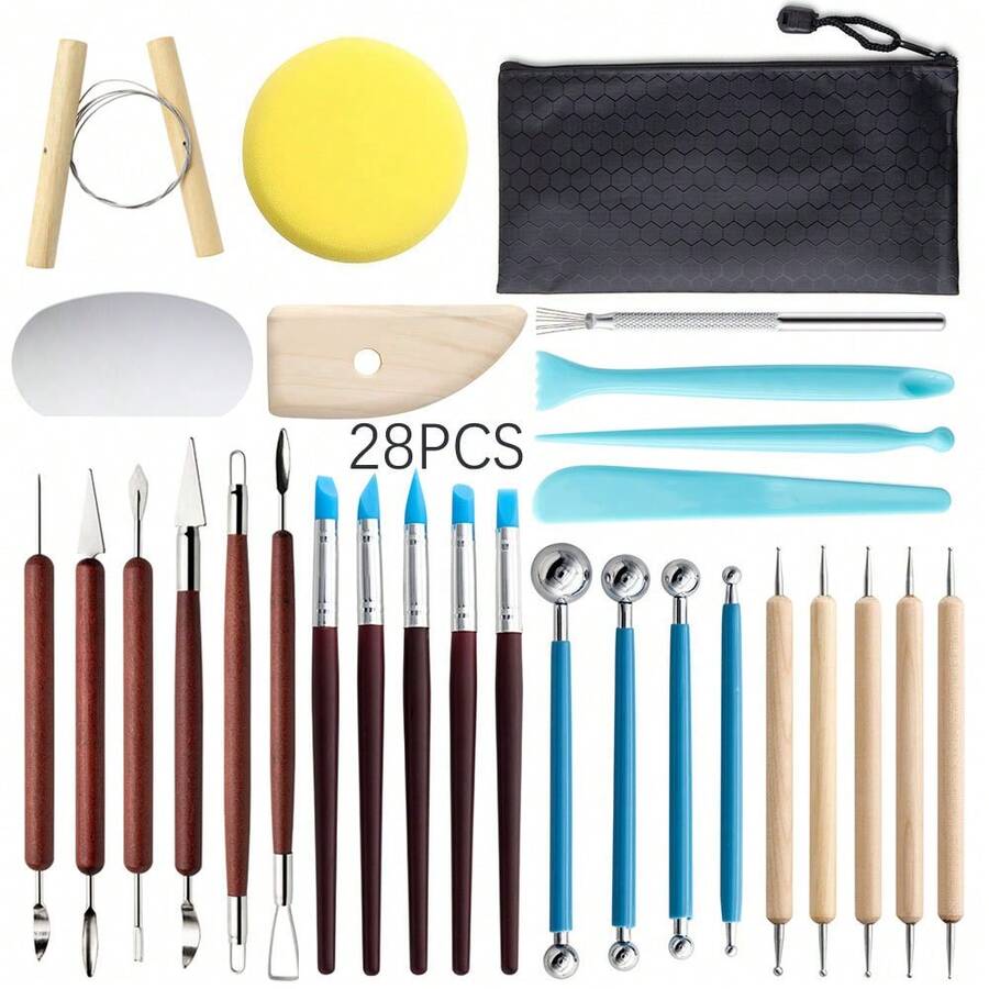 28pcs Ceramic Art Tools Set, Clay, Polymer Sculpting Rods - Pottery Tools 28-piece Set - View 1