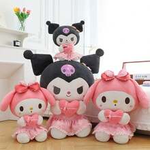 SANRIO Kuromie儿童毛绒玩具，Melody娃娃，睡眠枕，沙发枕，生日礼物，情人节礼物，陪伴礼物，适合亲子互动的毛绒玩具 - 粉色 - 查看 5
